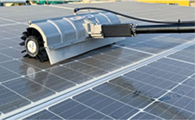 Solar panel cleaning brush